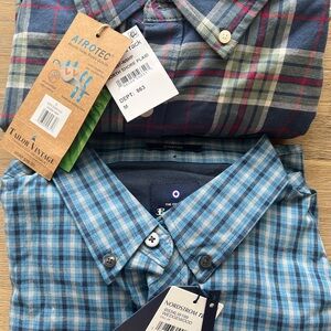 Tailor Vintage Blue and Red Casual Button Down Shirts